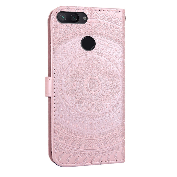 For Xiaomi 8 Lite Pressed Printing Sticking Drill Pattern Horizontal Flip PU Leather Case with Holder & Card Slots & Wallet & & Lanyard