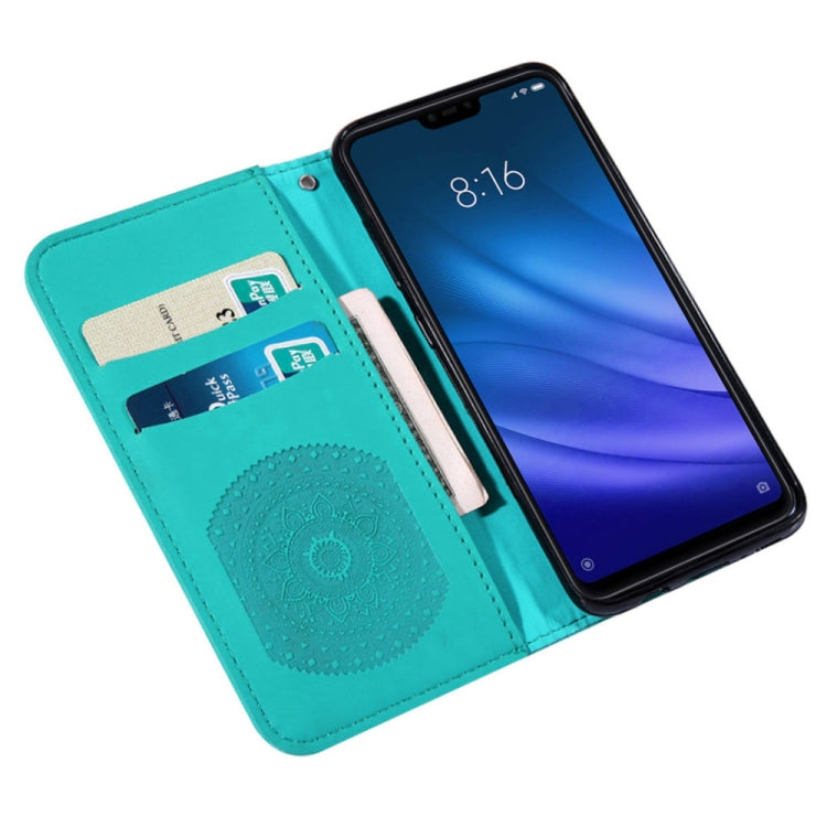 For Xiaomi 8 Lite Pressed Printing Sticking Drill Pattern Horizontal Flip PU Leather Case with Holder & Card Slots & Wallet & & Lanyard