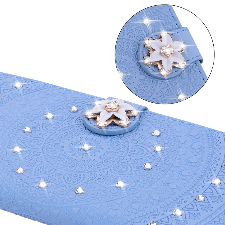 For Xiaomi 8 Lite Pressed Printing Sticking Drill Pattern Horizontal Flip PU Leather Case with Holder & Card Slots & Wallet & & Lanyard