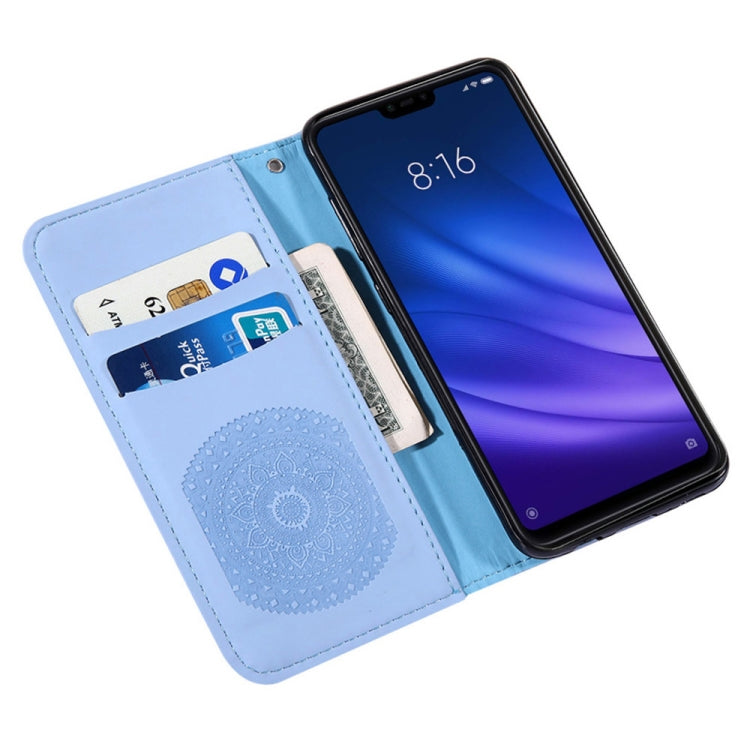 For Xiaomi 8 Lite Pressed Printing Sticking Drill Pattern Horizontal Flip PU Leather Case with Holder & Card Slots & Wallet & & Lanyard