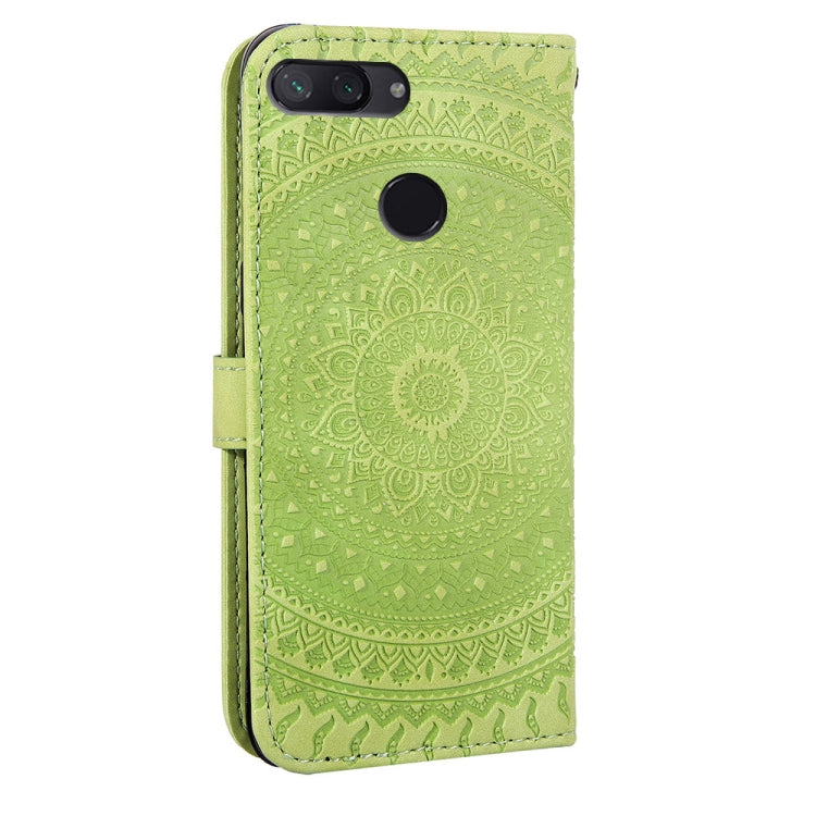 For Xiaomi 8 Lite Pressed Printing Sticking Drill Pattern Horizontal Flip PU Leather Case with Holder & Card Slots & Wallet & & Lanyard