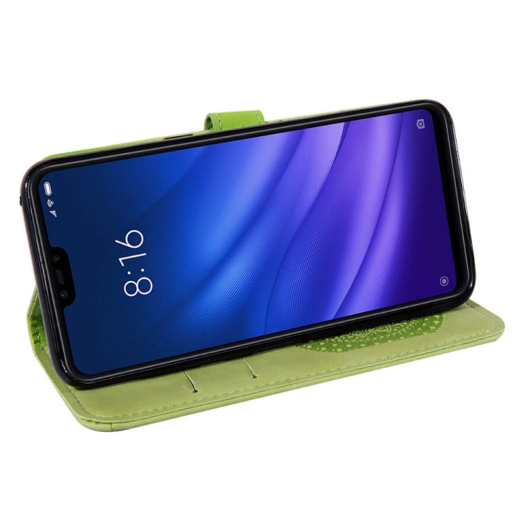 For Xiaomi 8 Lite Pressed Printing Sticking Drill Pattern Horizontal Flip PU Leather Case with Holder & Card Slots & Wallet & & Lanyard