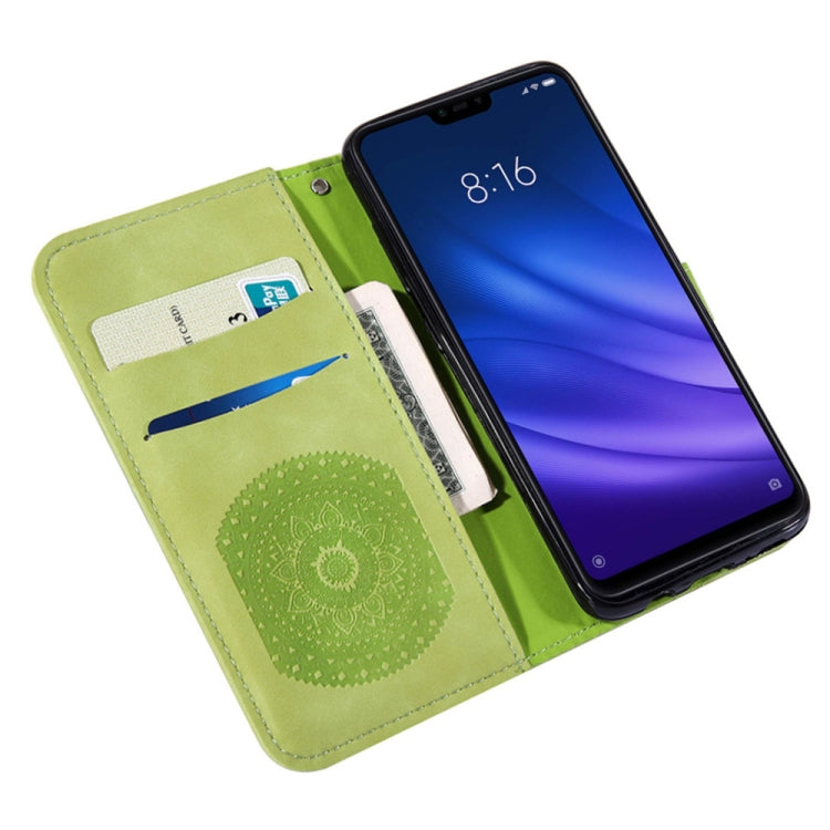 For Xiaomi 8 Lite Pressed Printing Sticking Drill Pattern Horizontal Flip PU Leather Case with Holder & Card Slots & Wallet & & Lanyard