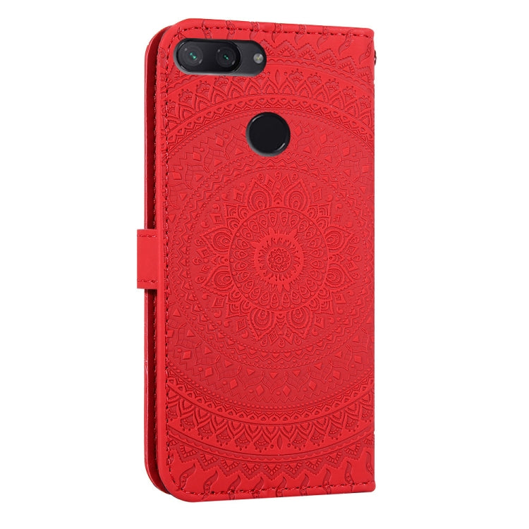 For Xiaomi 8 Lite Pressed Printing Sticking Drill Pattern Horizontal Flip PU Leather Case with Holder & Card Slots & Wallet & & Lanyard