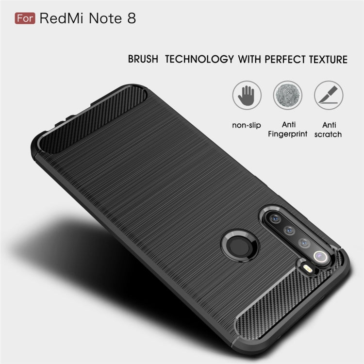 For Xiaomi Redmi Note 8 Brushed Texture Carbon Fiber TPU Case