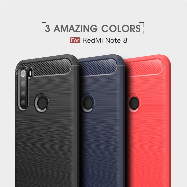 For Xiaomi Redmi Note 8 Brushed Texture Carbon Fiber TPU Case