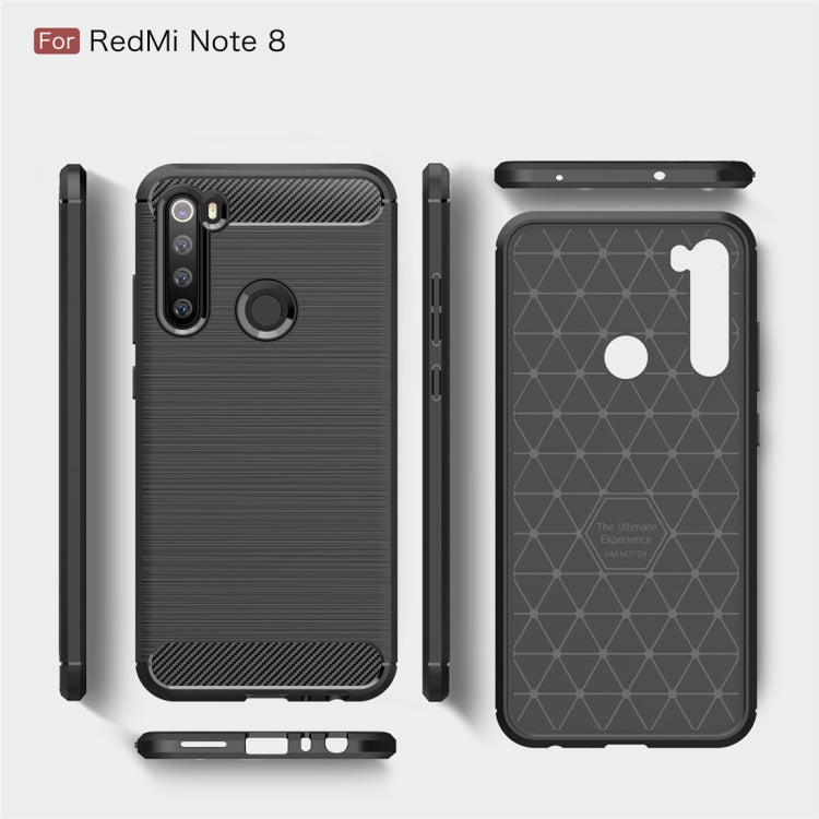 For Xiaomi Redmi Note 8 Brushed Texture Carbon Fiber TPU Case