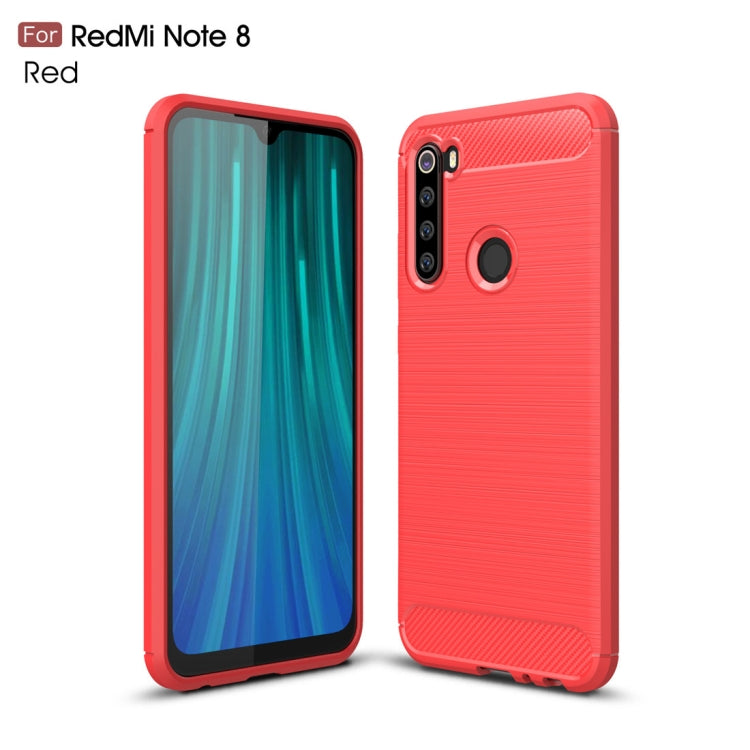For Xiaomi Redmi Note 8 Brushed Texture Carbon Fiber TPU Case