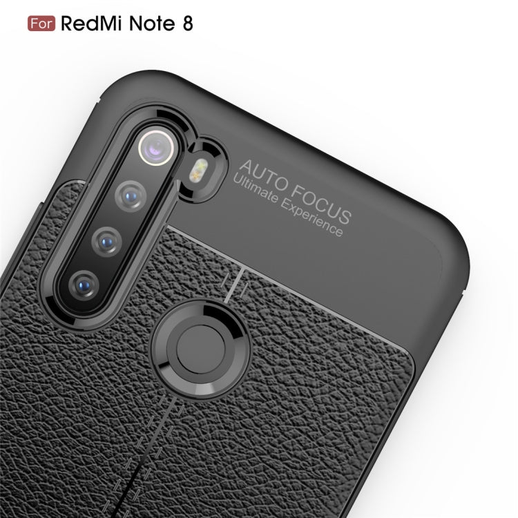 For Xiaomi Redmi Note 8 Litchi Texture TPU Shockproof Case(Navy Blue)