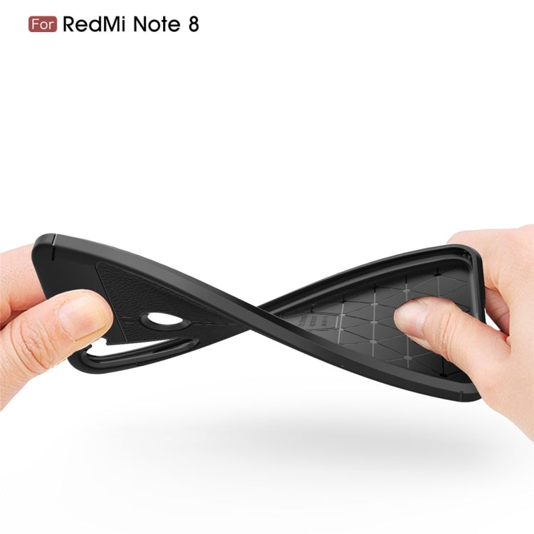 For Xiaomi Redmi Note 8 Litchi Texture TPU Shockproof Case(Navy Blue)