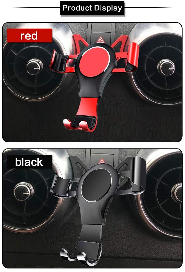 Applicable for Audi A1/S1 Vehicle-Mounted Mobile Phone Bracket Air Outlet Suction Cup Self-Gravity Model(Red)
