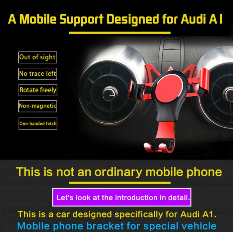 Applicable for Audi A1/S1 Vehicle-Mounted Mobile Phone Bracket Air Outlet Suction Cup Self-Gravity Model(Red)