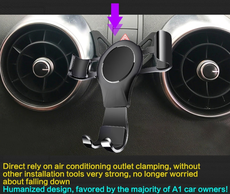 Applicable for Audi A1/S1 Vehicle-Mounted Mobile Phone Bracket Air Outlet Suction Cup Self-Gravity Model(Red)