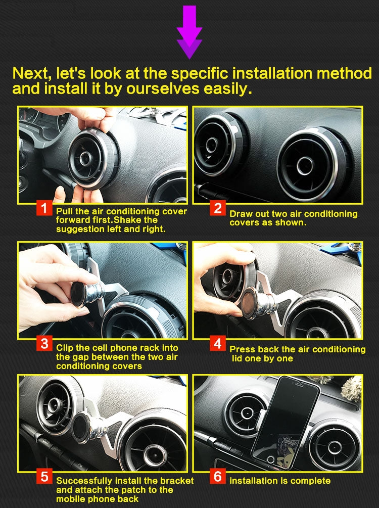 Suitable For Audi A3/S3 Car Mobile Phone Bracket Air Outlet Suction Cup From Gravity