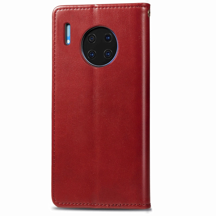 For Huawei Mate 30 Pro Retro Solid Color Leather Buckle Phone Case with Lanyard & Photo Frame & Card Slot & Wallet & Stand Function