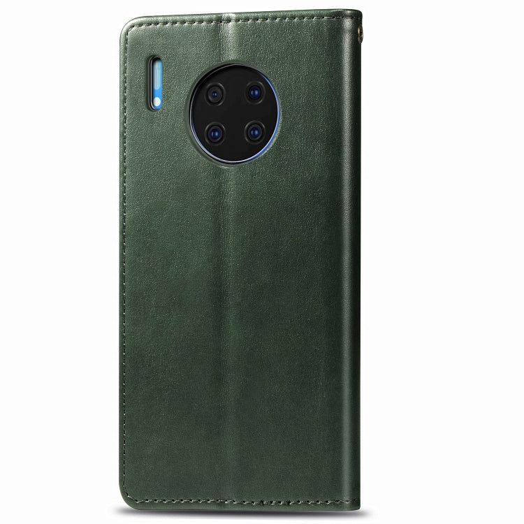 For Huawei Mate 30 Pro Retro Solid Color Leather Buckle Phone Case with Lanyard & Photo Frame & Card Slot & Wallet & Stand Function