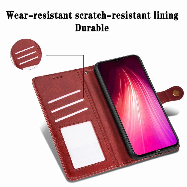 For Xiaomi Redmi Note 8 Retro Solid Color Leather Buckle Phone Case with Lanyard & Photo Frame & Card Slot & Wallet & Stand Function