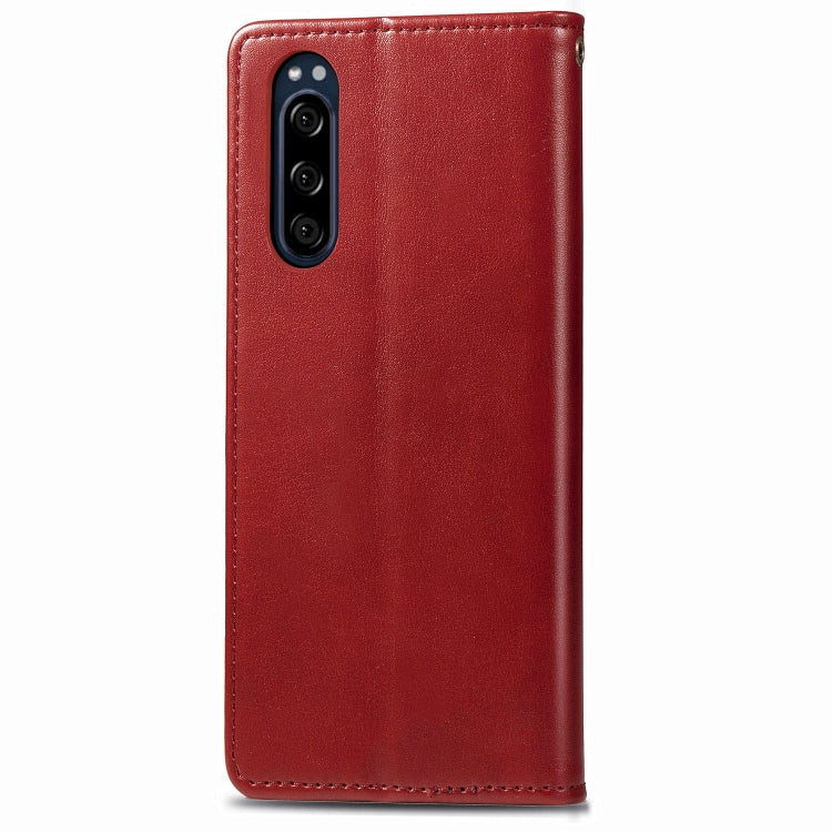 For Sony Xperia 5 Retro Solid Color Leather Buckle Phone Case with Lanyard & Photo Frame & Card Slot & Wallet & Stand Function