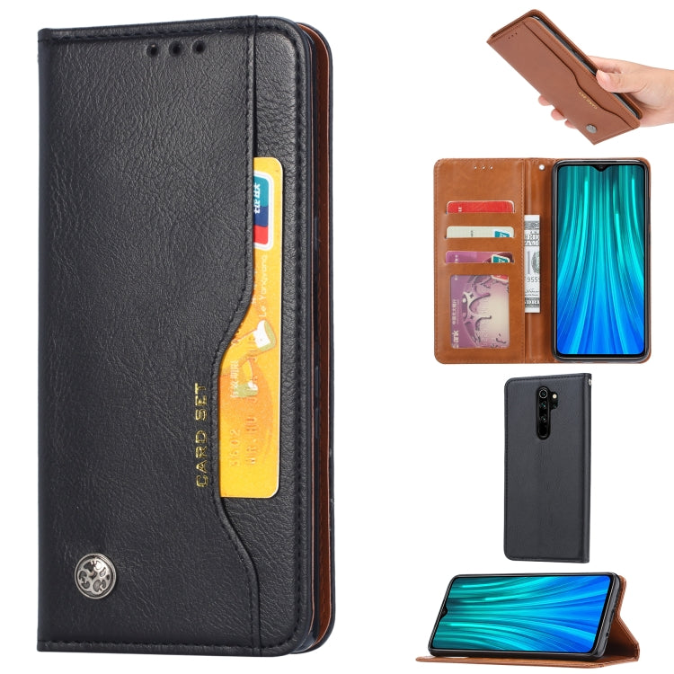 For Xiaomi Redmi Note8 Pro Knead Skin Texture Horizontal Flip Leather Case with Photo Frame & Holder & Card Slots & Wallet