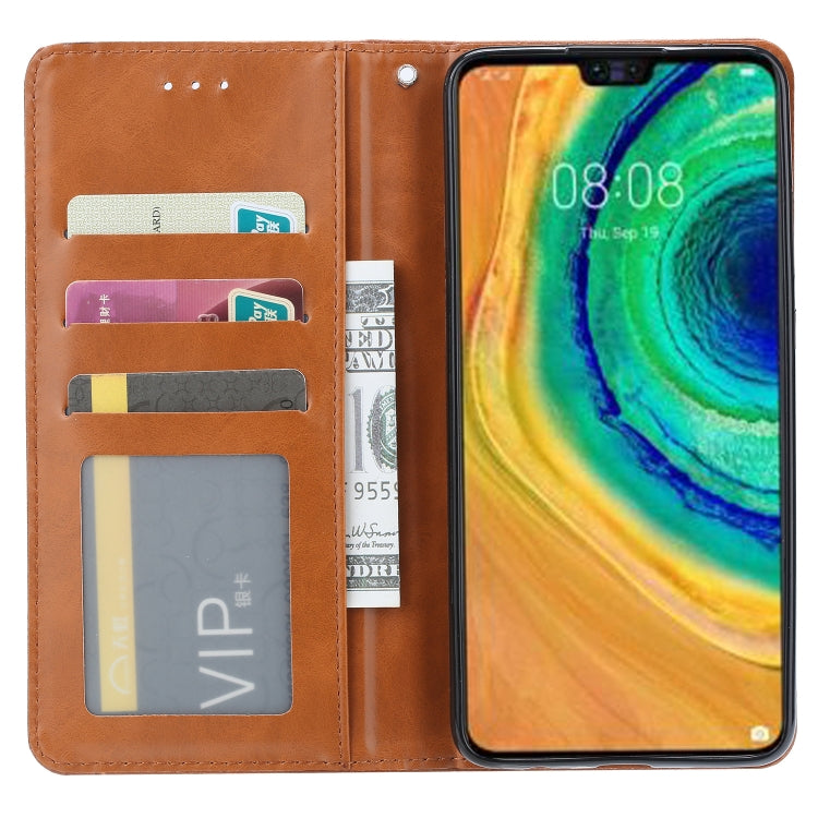 For Huawei Mate 30 Pro Knead Skin Texture Horizontal Flip Leather Case with Photo Frame & Holder & Card Slots & Wallet