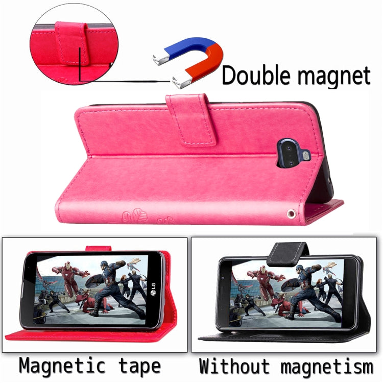 For Sony Xperia 20 Four-leaf Clasp Embossed Buckle Mobile Phone Protection Leather Case with Lanyard & Card Slot & Wallet & Bracket Function