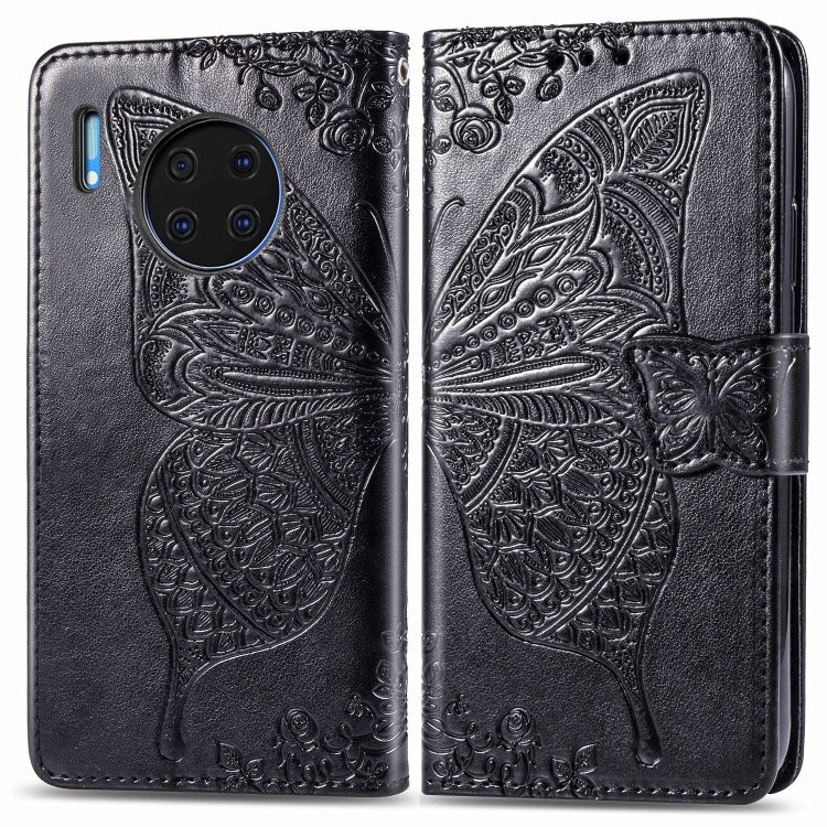 For Huawei Mate 30 Pro Butterfly Love Flower Embossed Horizontal Flip Leather Case with Bracket / Card Slot / Wallet / Lanyard