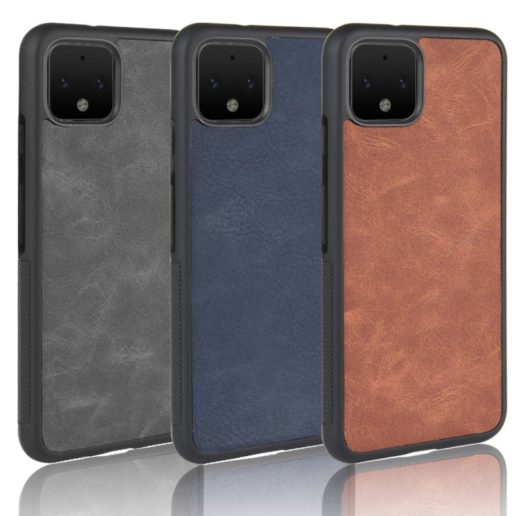 For Google Pixel 4 Shockproof Sheep Skin PC + PU + TPU Case(Light black)