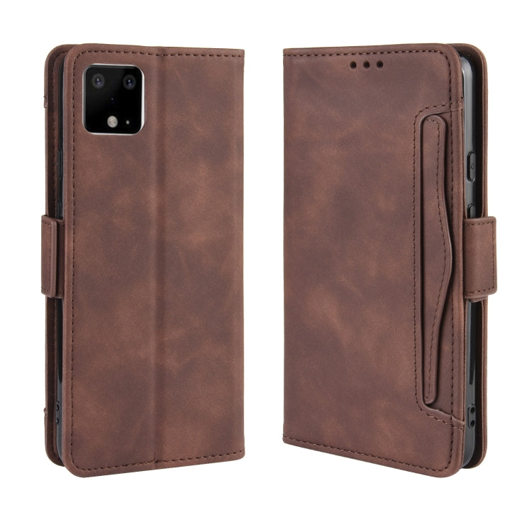 For Google Pixel 4 Wallet Style Skin Feel Calf Pattern Leather Case with Separate Card Slot