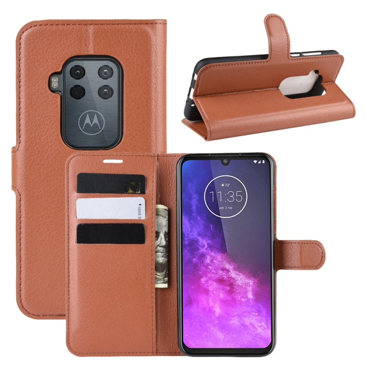 For Motorola One Zoom Litchi Texture Horizontal Flip Leather Case with Wallet & Holder & Card Slots