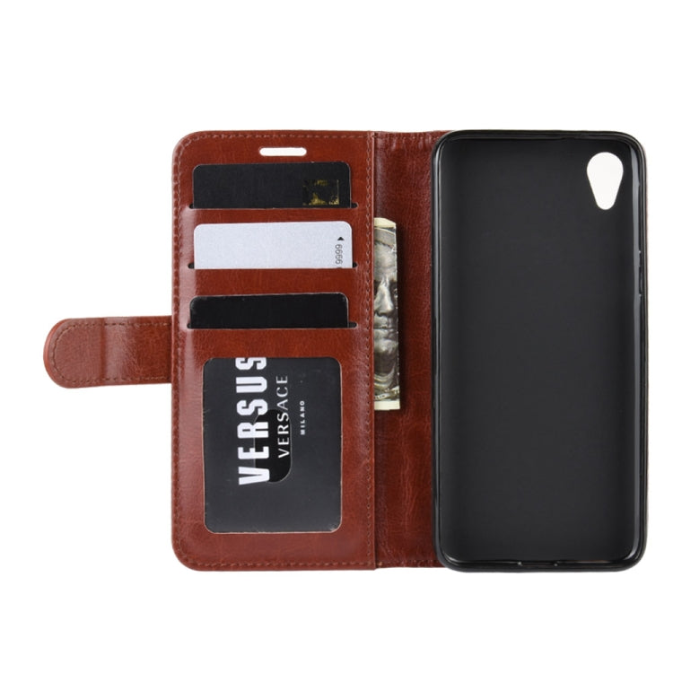 For Motorola Moto E6 R64 Texture Single Fold Horizontal Flip Leather Case with Holder & Card Slots & Wallet