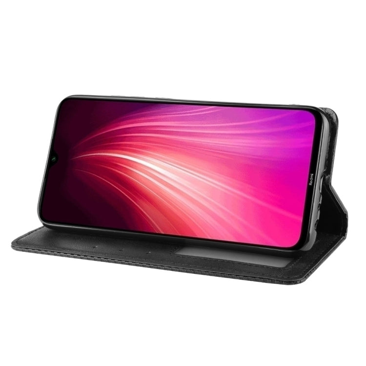 For Xiaomi Redmi Note 8 Magnetic Buckle Retro Crazy Horse Texture Horizontal Flip Leather Case , with Holder & Card Slots & Photo Frame
