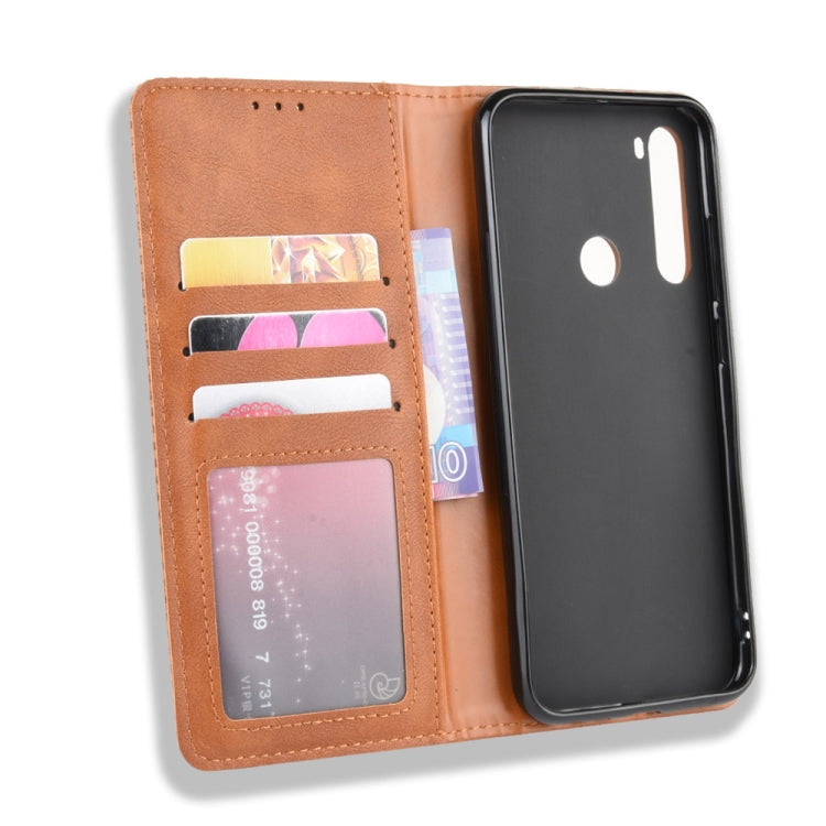 For Xiaomi Redmi Note 8 Magnetic Buckle Retro Crazy Horse Texture Horizontal Flip Leather Case , with Holder & Card Slots & Photo Frame