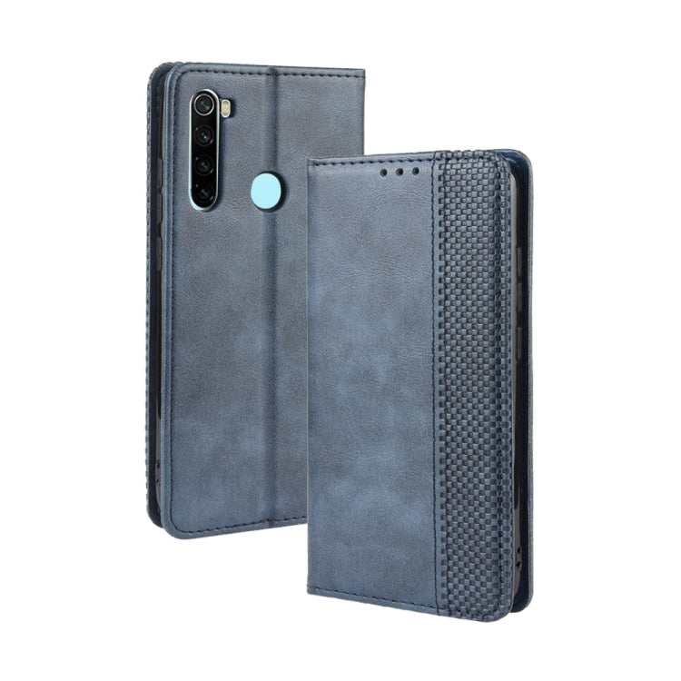 For Xiaomi Redmi Note 8 Magnetic Buckle Retro Crazy Horse Texture Horizontal Flip Leather Case , with Holder & Card Slots & Photo Frame