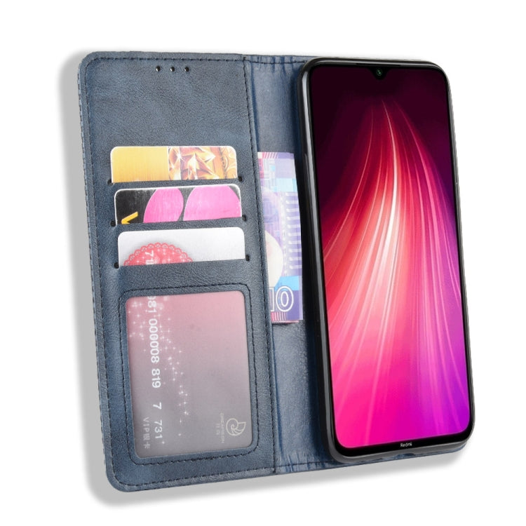 For Xiaomi Redmi Note 8 Magnetic Buckle Retro Crazy Horse Texture Horizontal Flip Leather Case , with Holder & Card Slots & Photo Frame