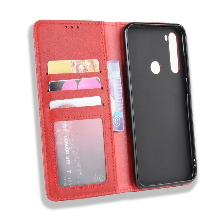 For Xiaomi Redmi Note 8 Magnetic Buckle Retro Crazy Horse Texture Horizontal Flip Leather Case , with Holder & Card Slots & Photo Frame