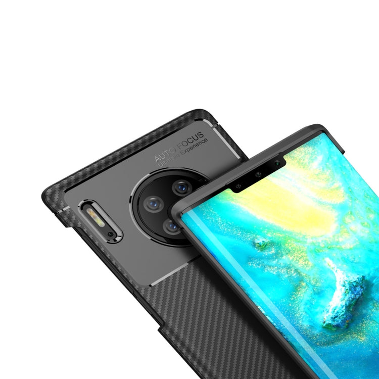 For Huawei Mate 30 Pro Beetle Series Carbon Fiber Texture Shockproof TPU Case(Black)