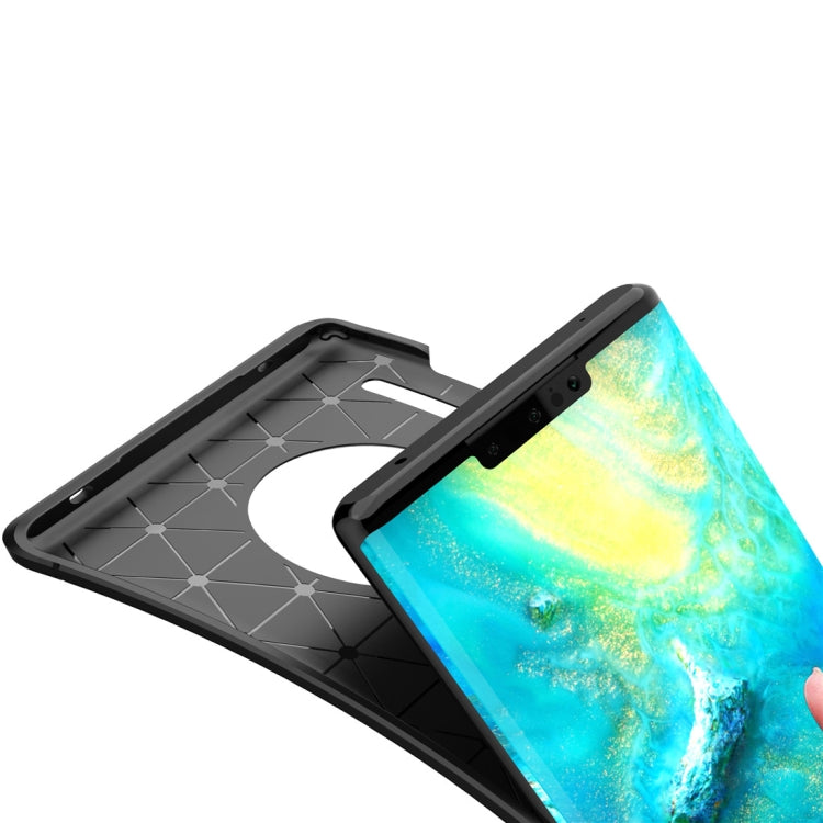 For Huawei Mate 30 Pro Beetle Series Carbon Fiber Texture Shockproof TPU Case(Black)