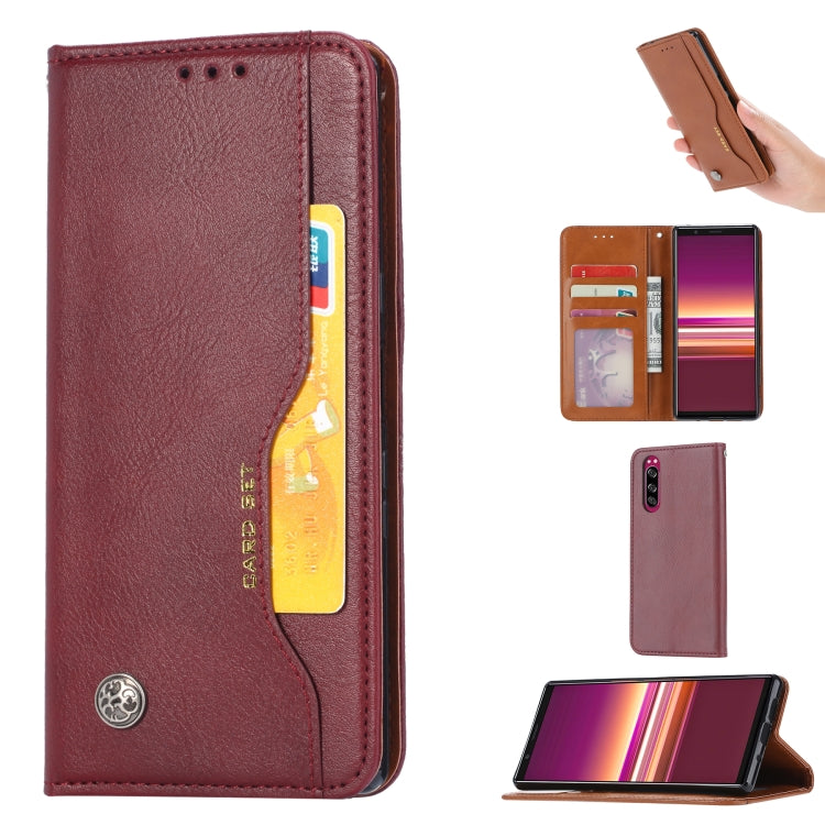 For Sony Xperia 5 Knead Skin Texture Horizontal Flip Leather Case with Photo Frame & Holder & Card Slots & Wallet