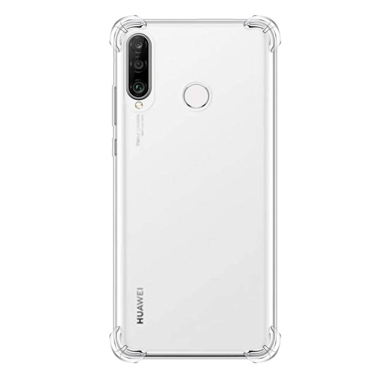For Huawei P30 Lite Four-Corner Anti-Drop Ultra-Thin Transparent TPU Phone Case(Transparent)