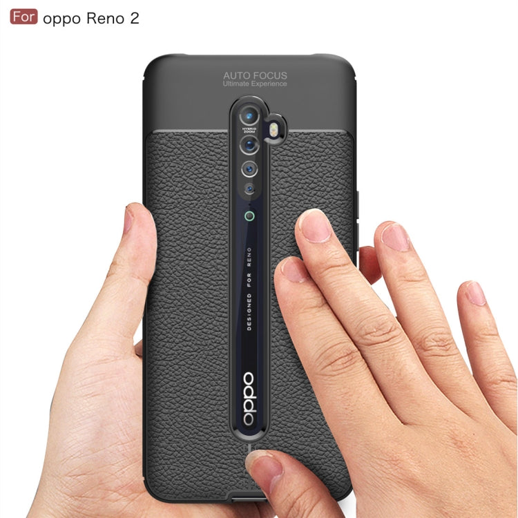 For OPPO Reno 2 Litchi Texture TPU Shockproof Case