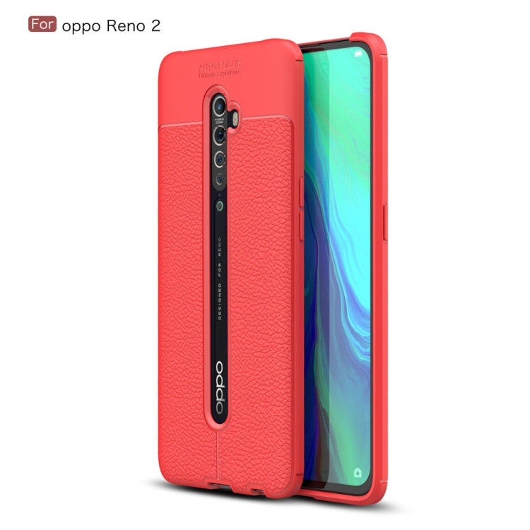For OPPO Reno 2 Litchi Texture TPU Shockproof Case