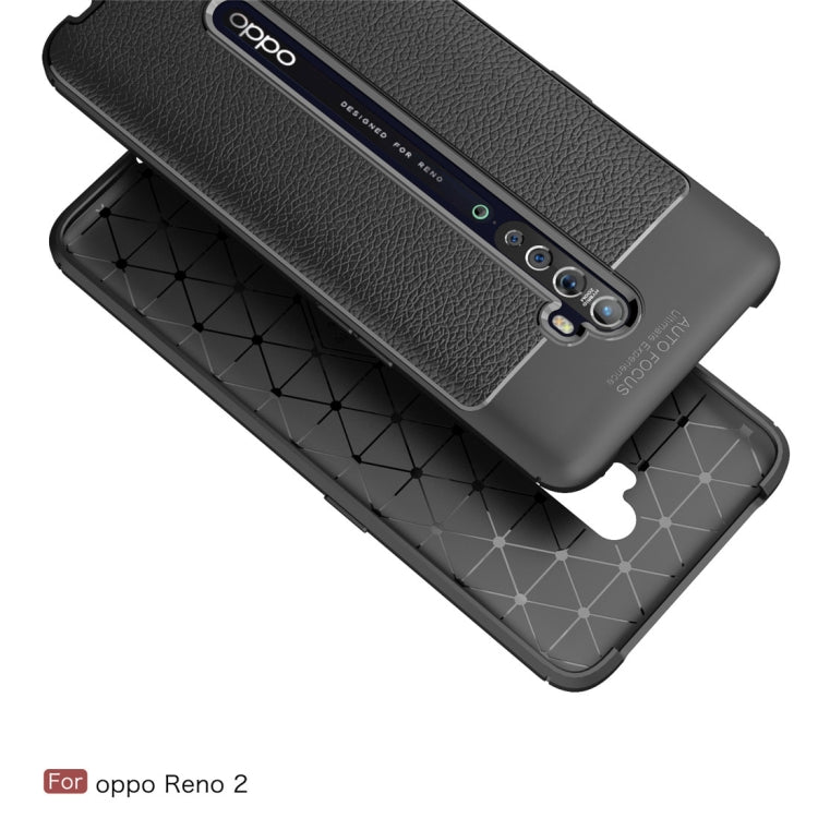 For OPPO Reno 2 Litchi Texture TPU Shockproof Case