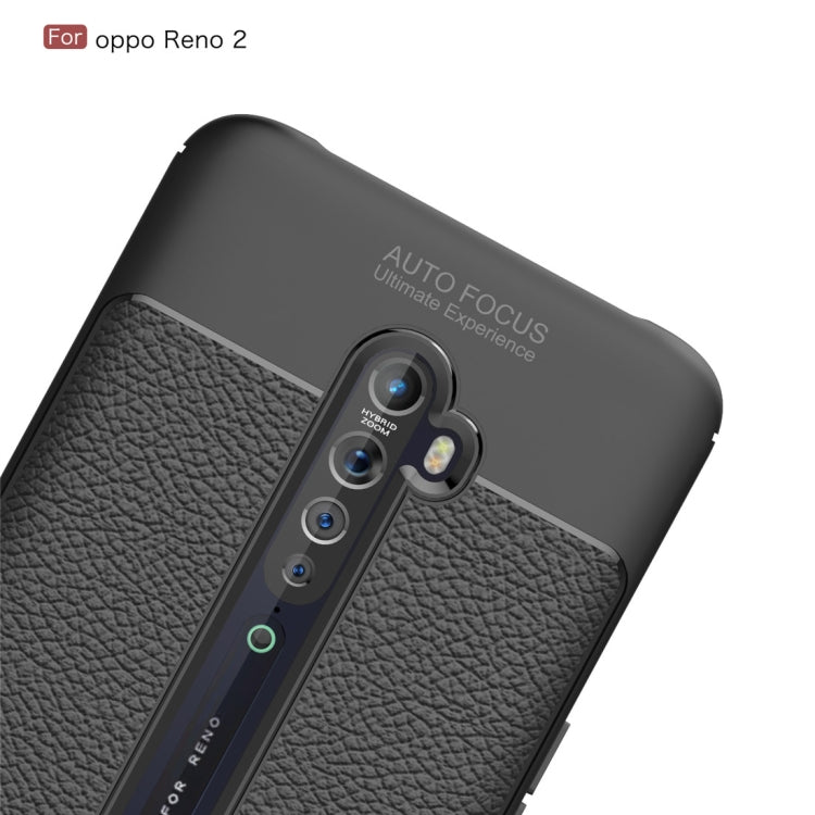 For OPPO Reno 2 Litchi Texture TPU Shockproof Case