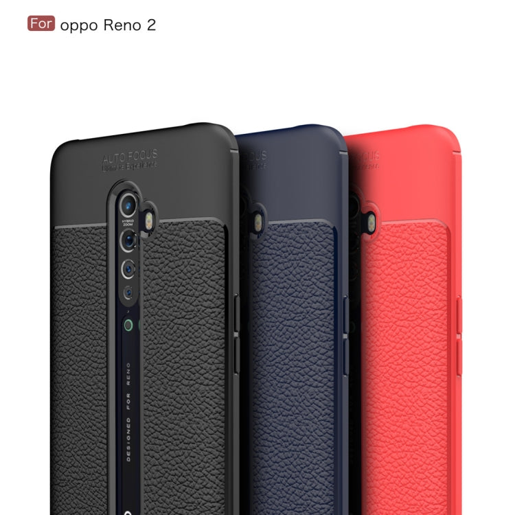 For OPPO Reno 2 Litchi Texture TPU Shockproof Case