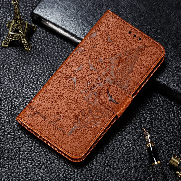 Feather Pattern Litchi Texture Horizontal Flip Leather Case with Wallet & Holder & Card Slots For Huawei Mate 30