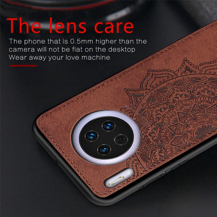 For Huawei Mate 30 , Embossed Mandala pattern PC + TPU + Fabric Phone Case with Lanyard & Magnetic
