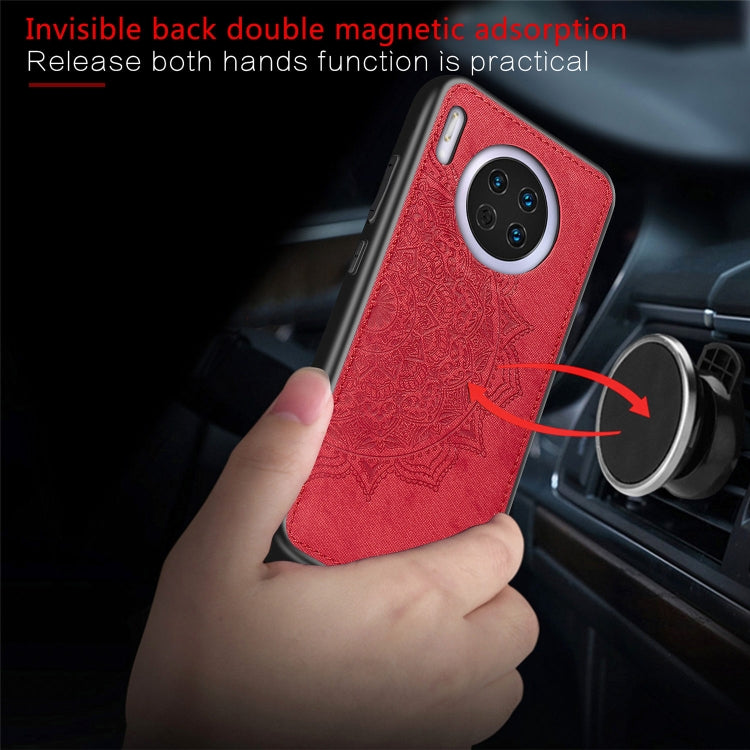 For Huawei Mate 30 , Embossed Mandala pattern PC + TPU + Fabric Phone Case with Lanyard & Magnetic