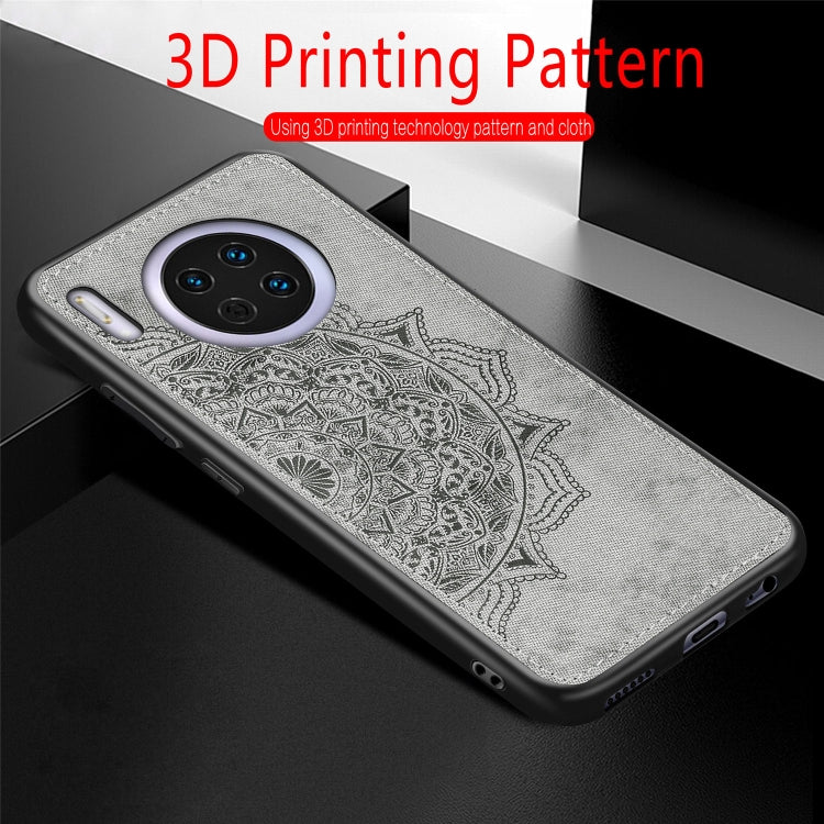 For Huawei Mate 30 , Embossed Mandala pattern PC + TPU + Fabric Phone Case with Lanyard & Magnetic