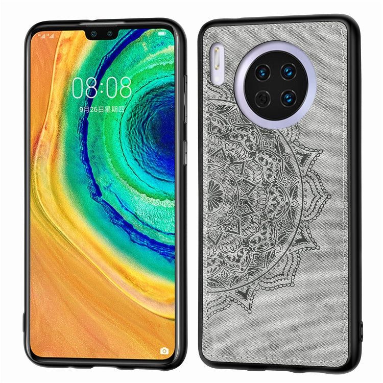 For Huawei Mate 30 , Embossed Mandala pattern PC + TPU + Fabric Phone Case with Lanyard & Magnetic