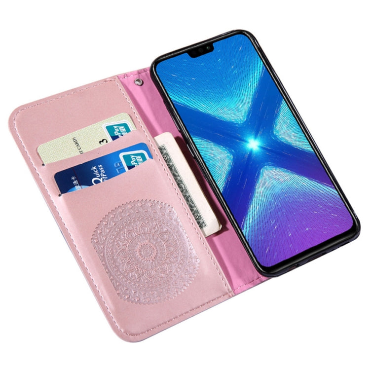 For Huawei Honor 8X Pressed Printing Pattern Horizontal Flip PU Leather Case with Holder & Card Slots & Wallet & & Lanyard